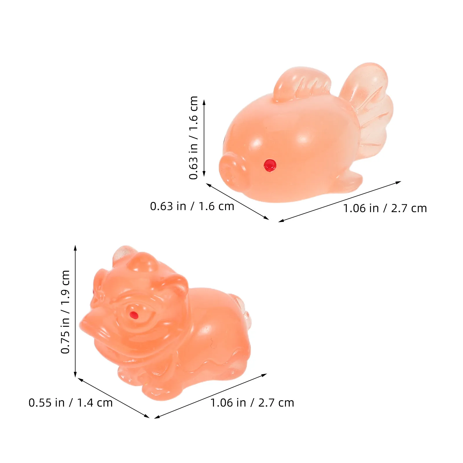 40Pcs Glow in Dark Night Lion Ornaments Mini Resin Fish Lion Sculptures Fairy Garden Micro Landscape Decoration