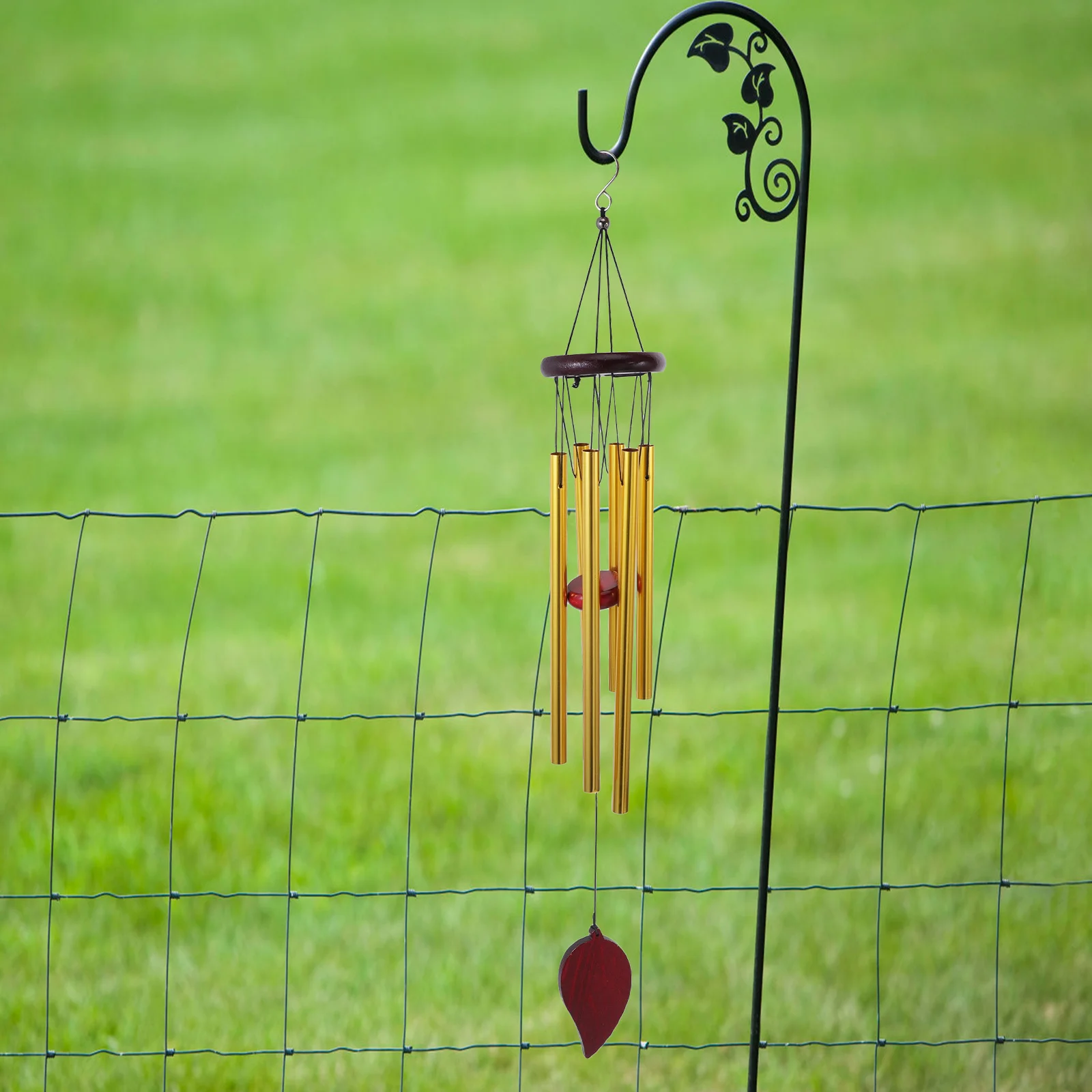 

1Pcs Wind Chime Metal Aluminum Tube Solid Wood Hanging Decoration for Garden Courtyard Patio Door Outdoor Indoor