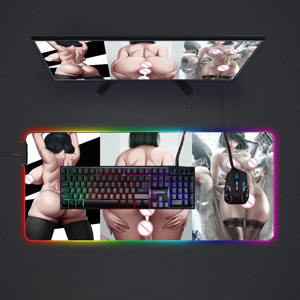 Rgb Mousepad Led Big Ass Mouse Pad Hip Anime Gamer Breast Large Sex Large Uncensored Hentai Desk Mat Customizable Nsfw Gaming Pc