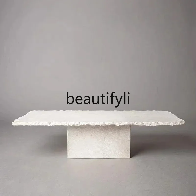 G Natural marble, square coffee table, broken marble travertine coffee table, living room square coffee table