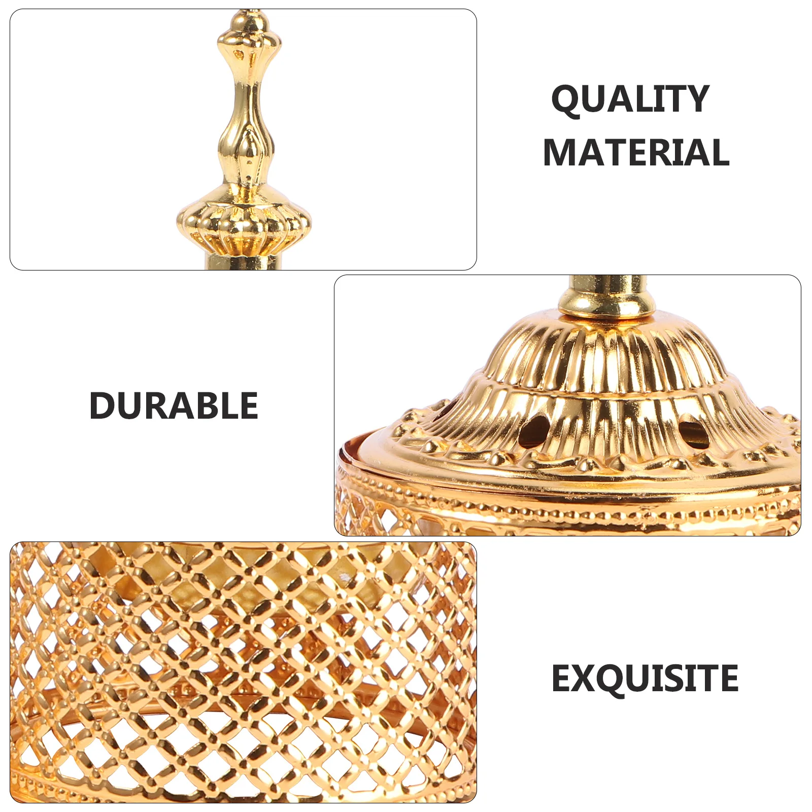 

1pc Metal Incense Burner Golden Multifunctional Home Ornament Censer Decor Aromatherapy Furnace Desktop Decoration Household