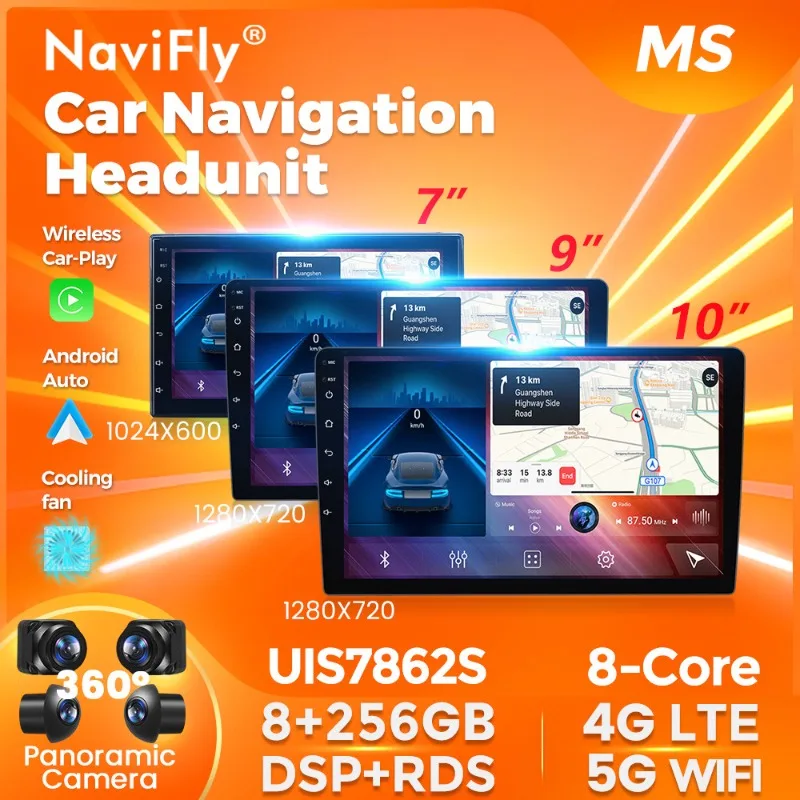 Car high definition navigation multi-core cross-border direct supply reversing carplay universal screen y