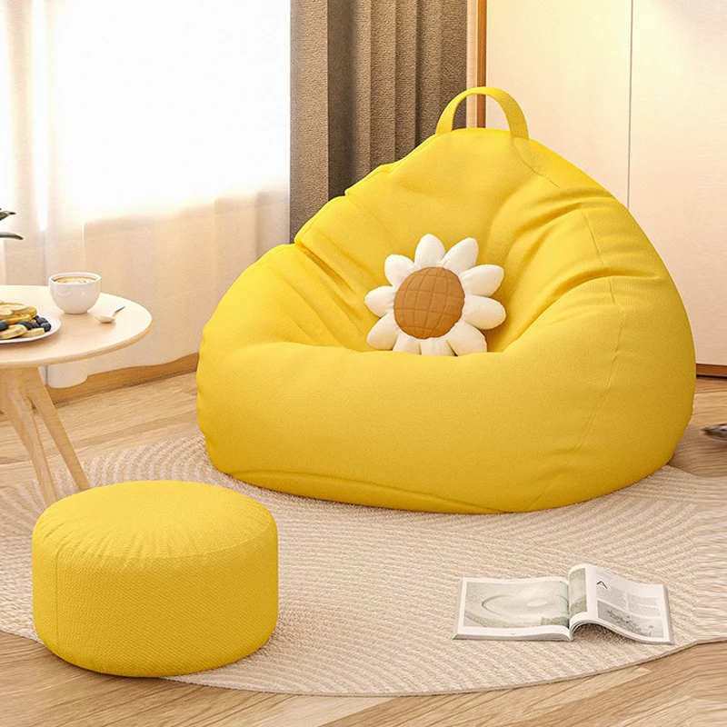 Yellow Designer Lazy Bean Bag Sofa Minimalist Individual Nordic Lazy Bean Bag Sofa Lounges Divano Soggiorno Home Furniture