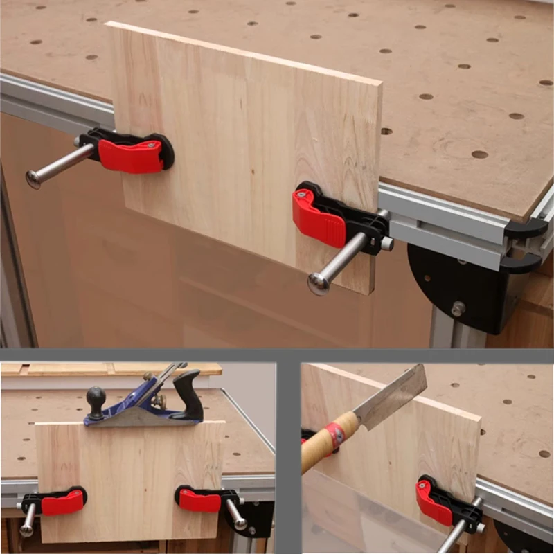 Imagem -04 - Woodworking Desktop Quick Acting Mantenha Pressionada a Braçadeira Clipe Fixo Rápido para Bancos de Madeira 19 mm 20 mm Hole 30 tipo Track Pcs