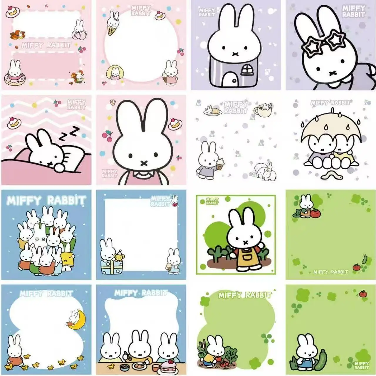 

80/320 Sheets Cute Miffy Post-it Notes Adhesive Messaging Cartoon Miffy Merchandise