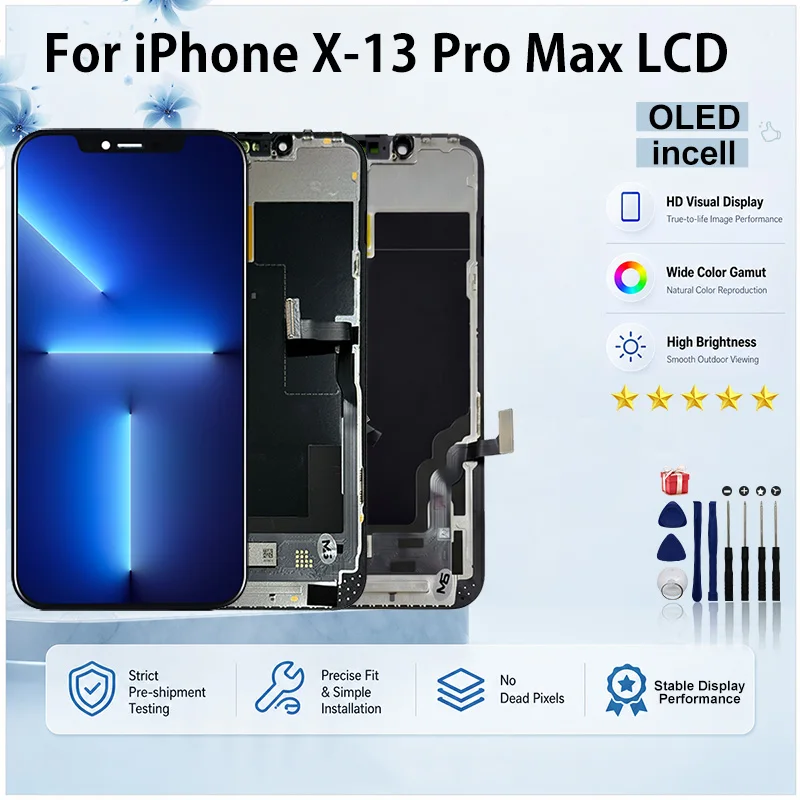 OLED For iPhone X XR XS Max LCD 12 13 Mini Display 3D Touch Assem For iPhone 11 12 13 Pro Max LCD Face ID Digitizer Replace Part