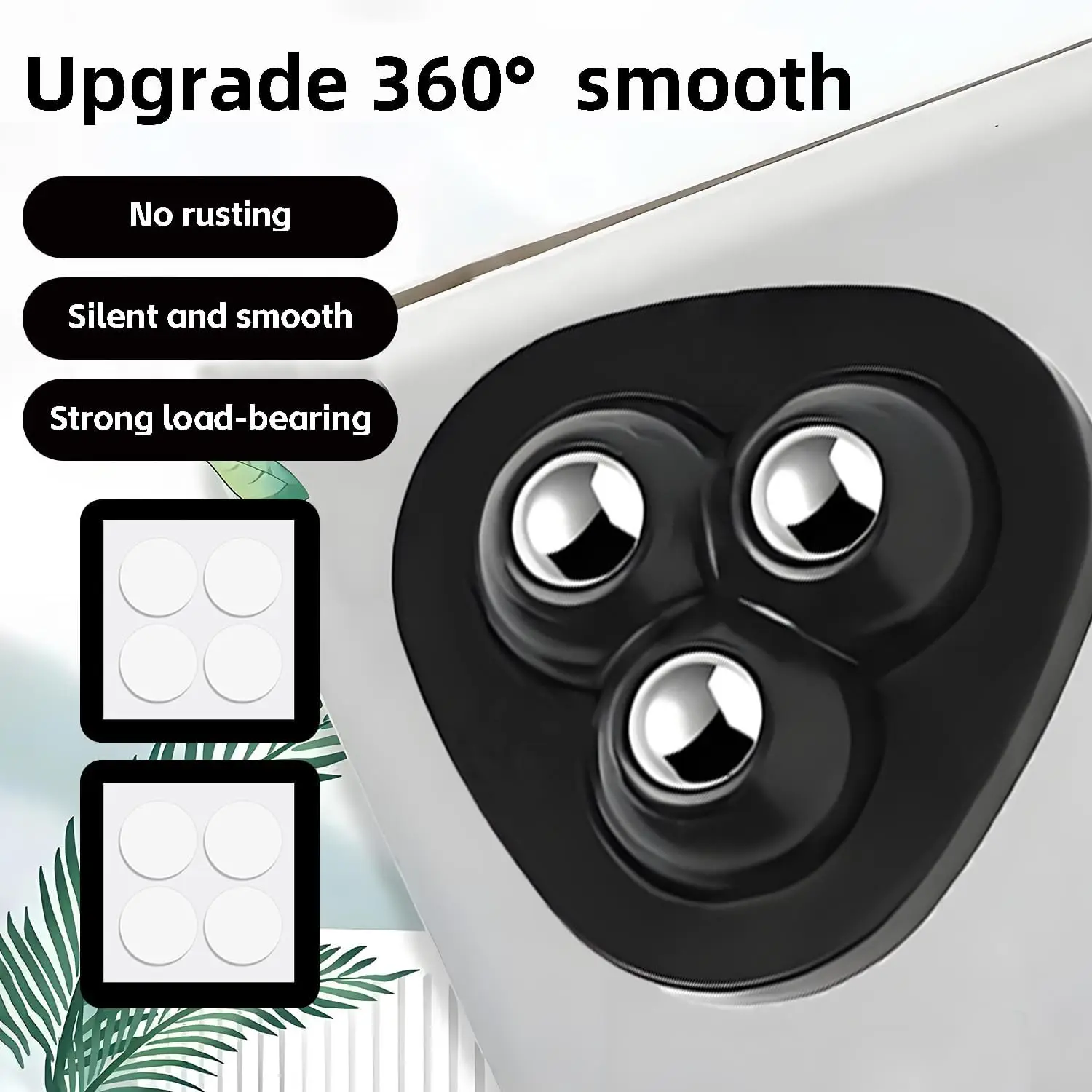 Selbstklebende Rollen - Küchenarbeitsplatten-Gerätegleiter, 360° °   Mini-Riemenscheibe, geeignet für Kaffeemaschinen, Heißluftfritteusen, Mixer
