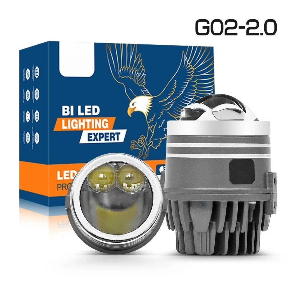 

2 Inch 120W LED Lights Fog Lamp Projector Bi-LED Lens Tri-Color High Power Laser Waterproof Dual Beam Car Accessories