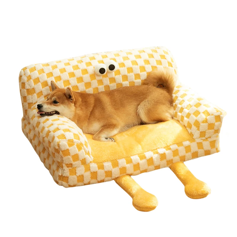 New Design Cute Pet Sleeping Playing Cushion Cat Bed Soft Plush Dog Sofa Bed