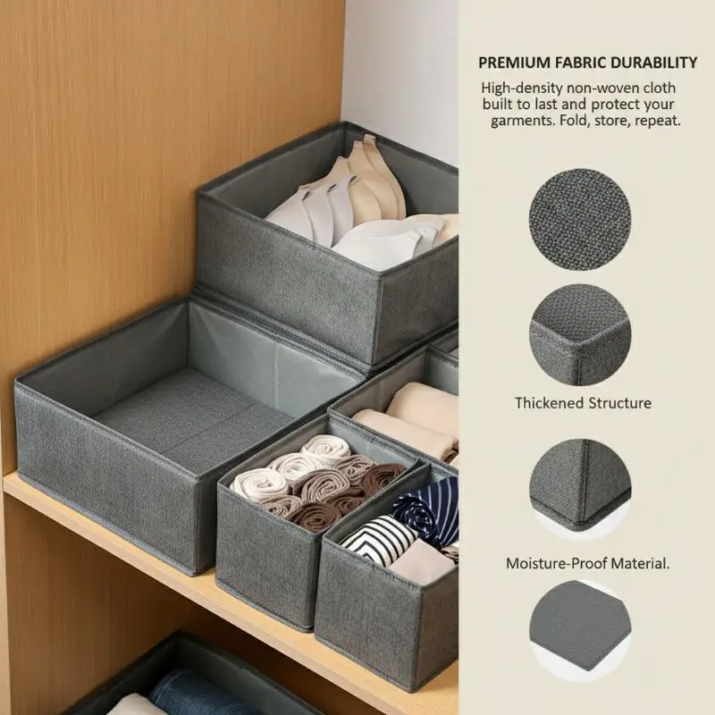 Clothes Organizer Storage Box Underwear Bra Socks Cabinet Drawer Organizer T-Shirt Storage Basket Wardrobe Storage Organizers