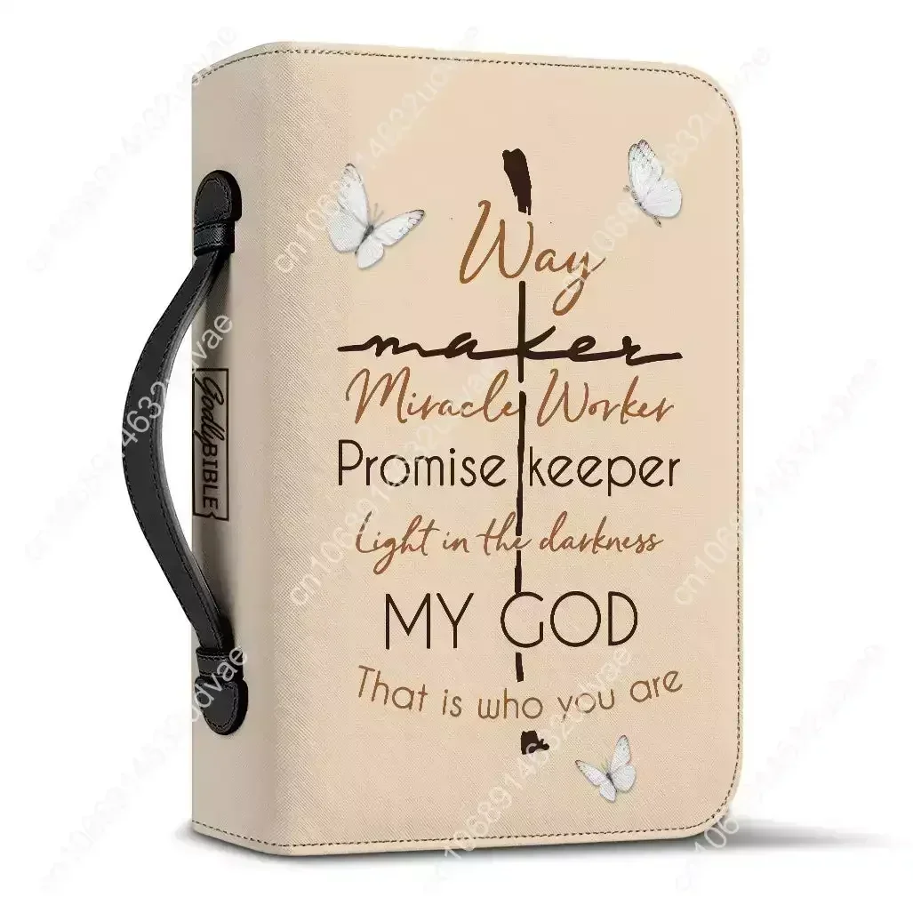 Women's Bible Storage Bag Way Maker Miracle Keeper Church Gathering Handbag Study Book Holy Storage Boxes Lion Butterfly Totes