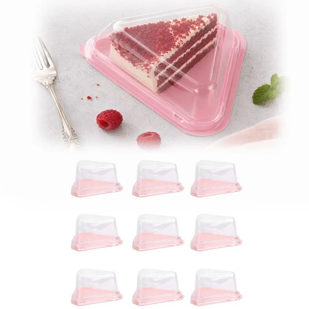 100pcs PET Triangle Cake Slice Box Food Grade Airtight Cake Slice Box Stackable Transparent Dessert Container Dessert Packaging