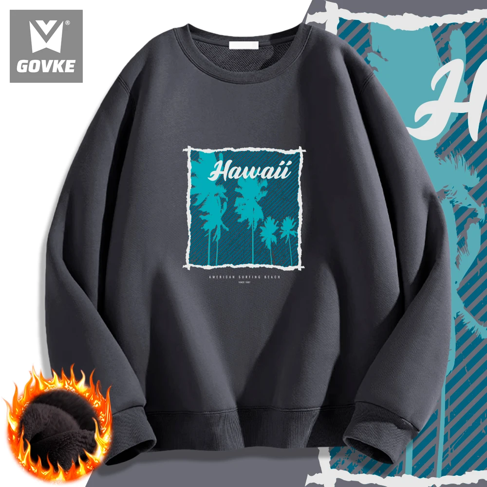 Hawaii Take A Holiday Autumn and Winter Graphic Print  Hoodless Men's Hoodies Exercise Relaxation Clothes Winter Thick Style