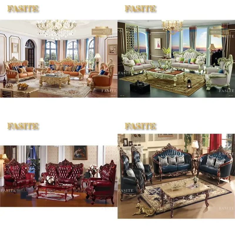 For Living Room Furniture Antique Style Classic Luxury Sofa Set 4 Pieces High Quality Fashion Hot Sale
