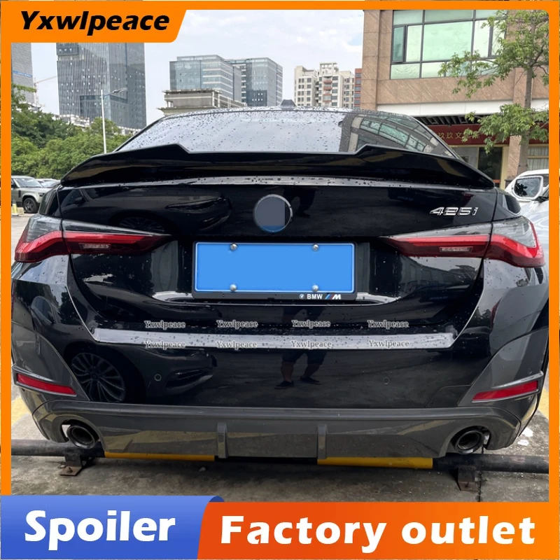 For BMW 4 Series G26 2021 2022 2023 High Quality ABS Plastic PSM Style Unpainted Color Rear Trunk Lip Spoiler Car Accessories