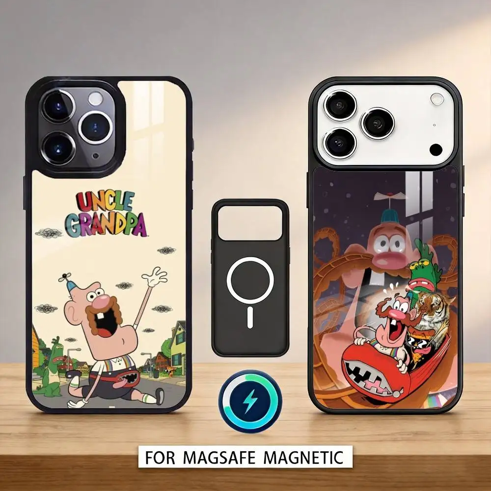 

FUNNY U-Uncle G-Grandpa Phone Case For iPhone 17,16,15,14,13,12,Pro,Max For Magsafe Magnetic Wireless Charging