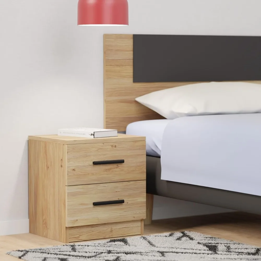 Mesita de Noche Nорdica con 2 Cajones، Diseño Práctico y Elegante para Dormitorio #3