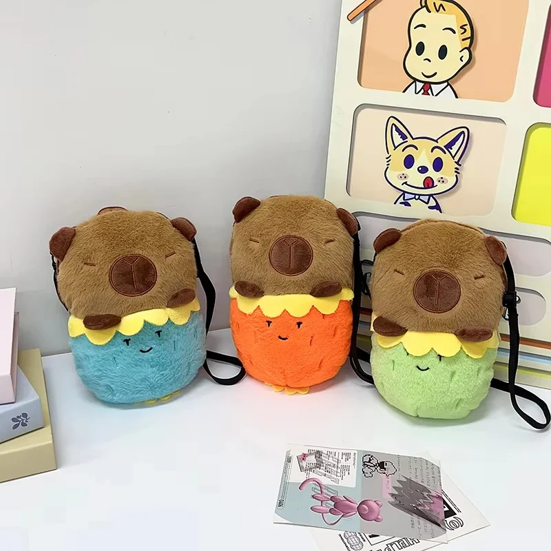 New Children'S Bag Cute Cartoon Kabibala Plush Crossbody Shoulder Bag For Boys And Girls Capybara Coin Purse Back To School Gift