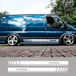 2Pcs/Lot Car Stickers For Ford Transit MK6 MK7 Tuning Accessories Motorhome Camper Van Sport Stripes Graphics Vinyl Film Decals