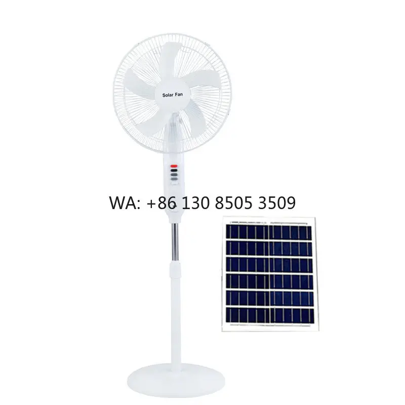 

16 Inch Rechargeable Lithium Battery 3 Gears Pedestal Solar Standing Fan with Solar Panel