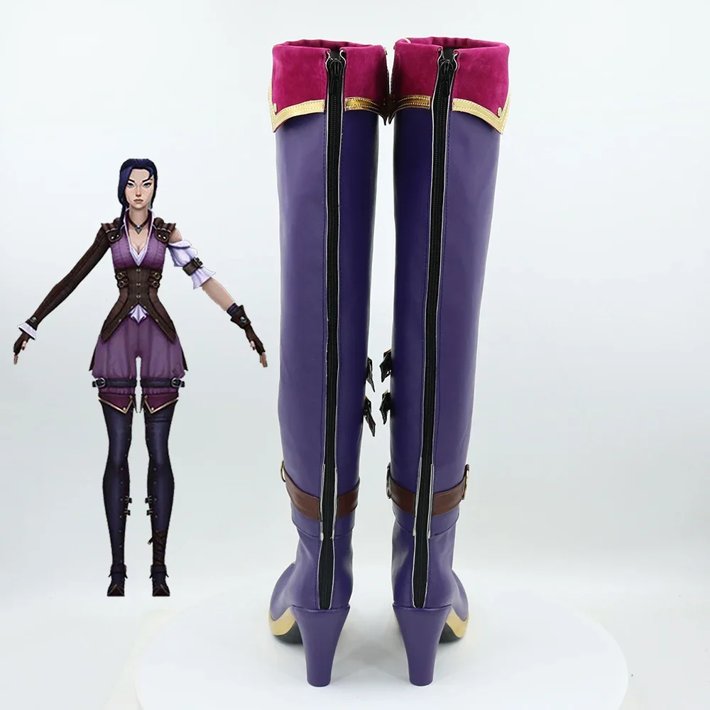 เกมใหม่ LOL คอสเพลย์ Arcane Caitlyn รองเท้า accesorios de disfraz de fiesta de ฮาโลวีน hechos 