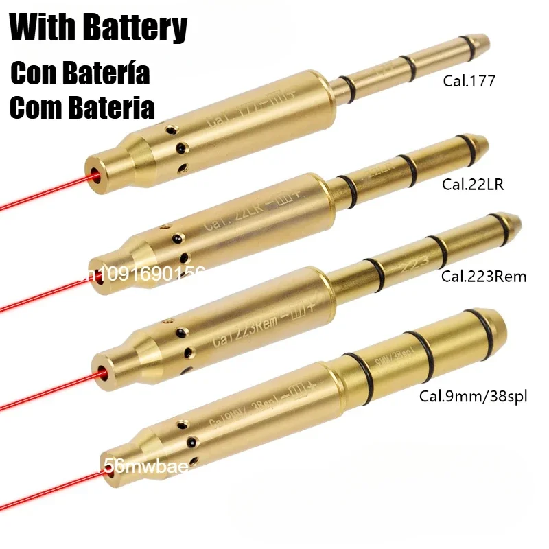 Tactical Laser Bore Sight Training 9mm 22LR .177 Bullet Boresighter Caliber 12GA 20GA .223 .308 5.45x39 9x19mm Sight Snap Caps