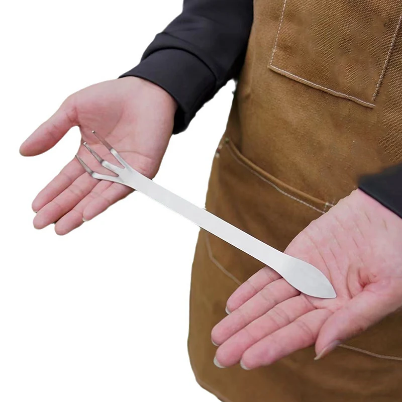 HOT! 1Pc New Stainless Steel Root Rake Bonsai Potted Plants 3-Prong Loosen Soil Tool Handheld Rustproof Rake Home Gardening Tool