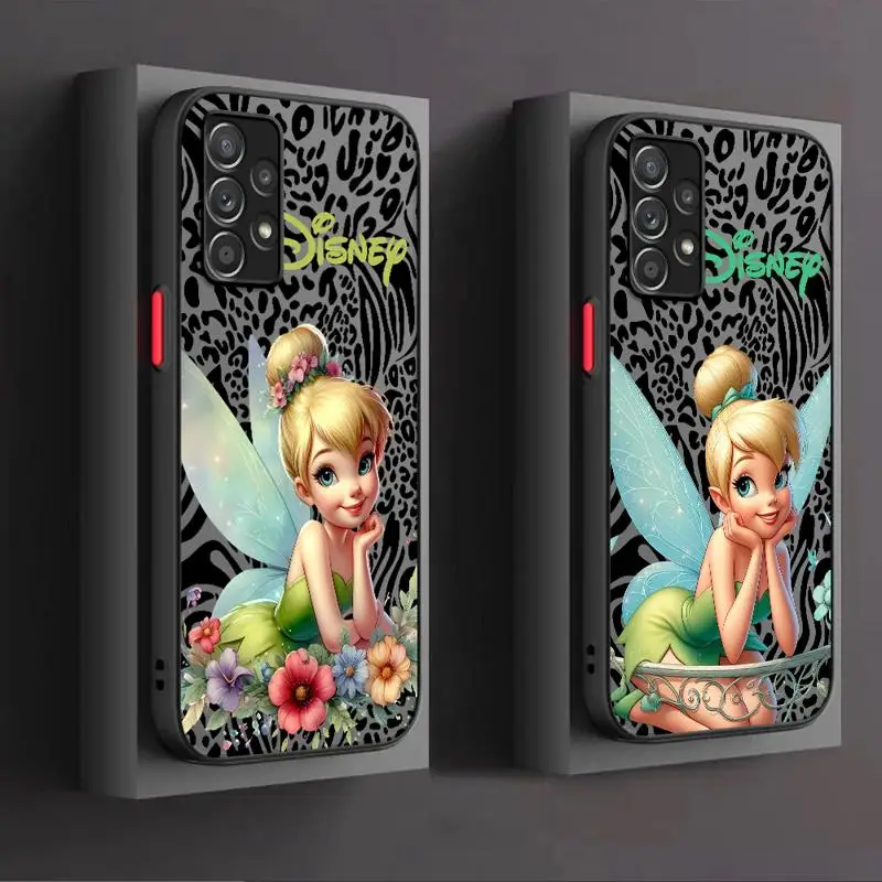 Disney Tinker Bell Princess phone case for Samsung Galaxy A52 A32 A21s A16 A13 A55 A54 A12 A15 Los casos matte frosted fundas