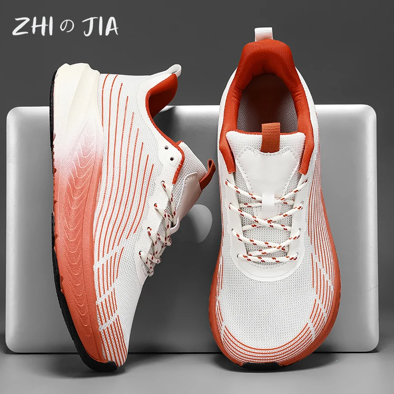 Zapatillas de deporte de talla grande para hombre, zapatos de palma ancha de malla con cabeza grande, zapatos transpirables de punto para correr y Fitness, calzado para conducir