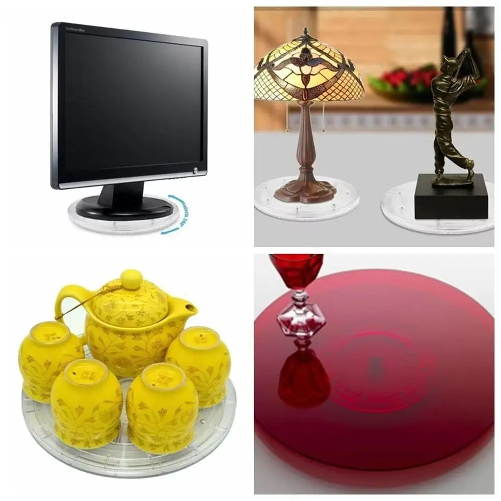 Lazy Susan-tocadiscos de acrílico para decoración de joyería, herrajes para muebles, soporte de exhibición giratorio 360, soporte giratorio multifuncional