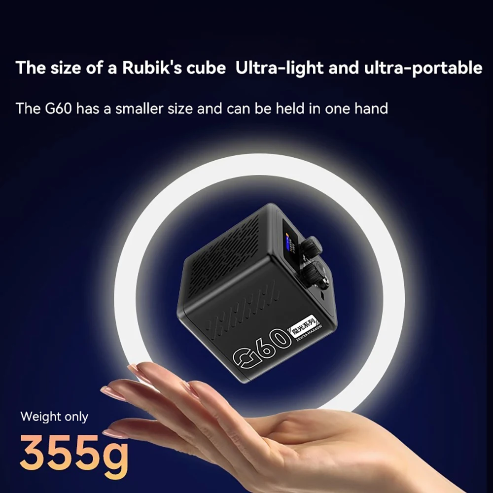 G100 RGB Portable Handheld Photography Light Portable LED Full Color 60W 100W COB Mini 2700-6500k LED Video Light