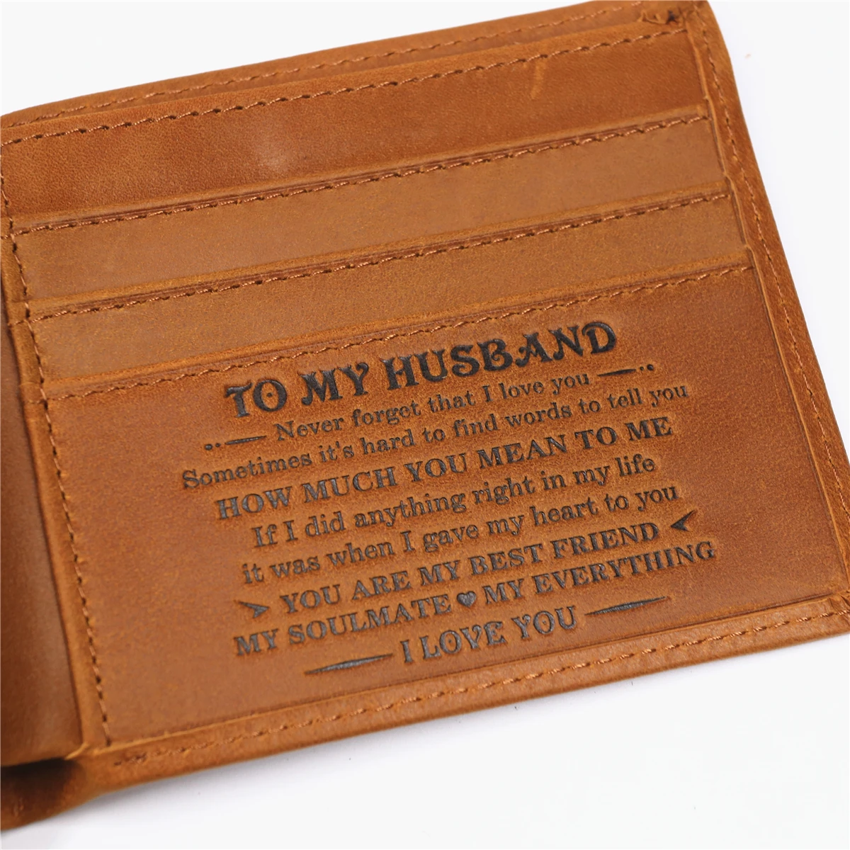 Genuine Leather Wallet For Men Personalized Bifold Men's Wallets Card Holder With ID Window Engraved Words Gift For Husband Man