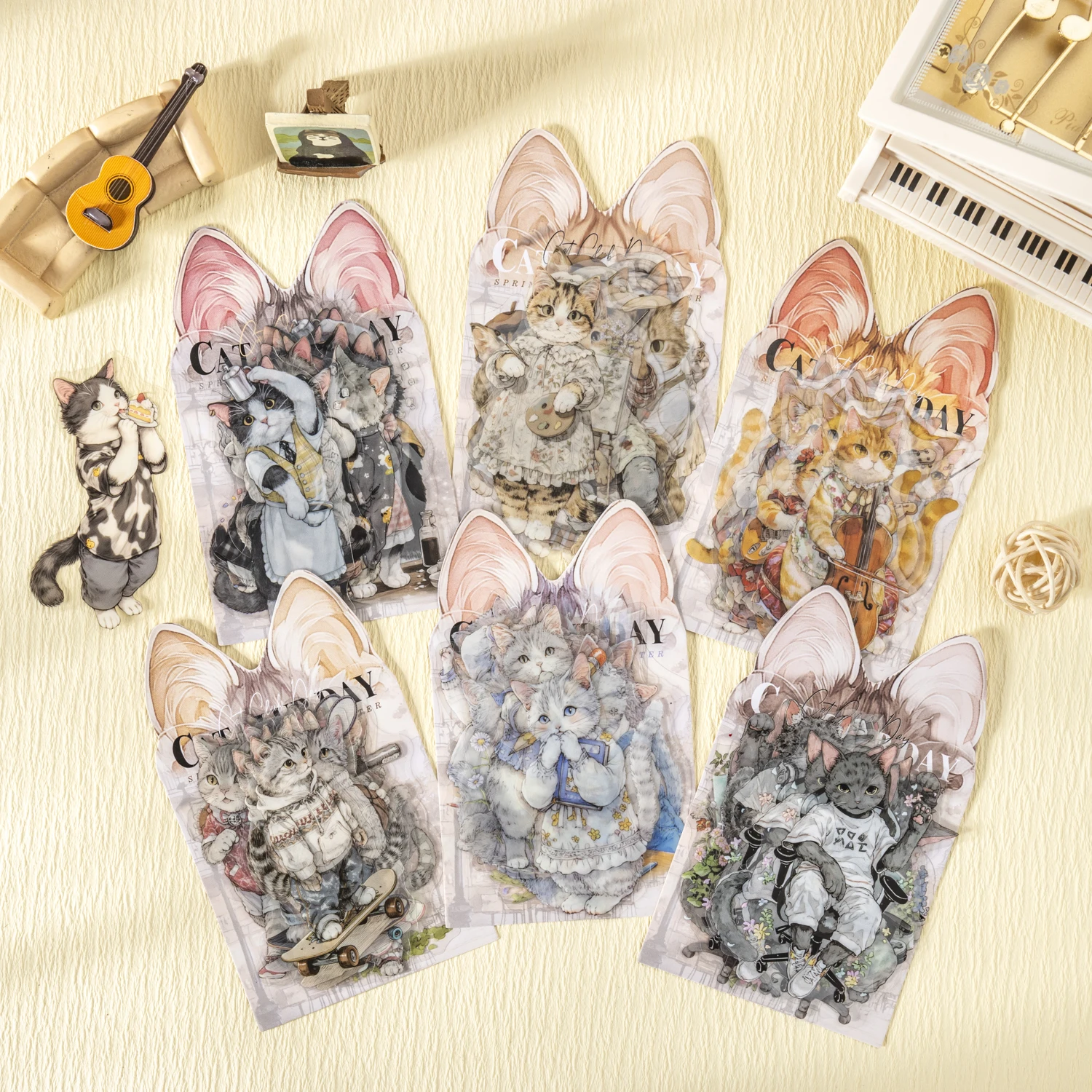 20 Blatt Cartoon-Katzen-Aufkleber, Kawaii-Haustier-Thema für DIY, Sammelalbum, Tagebuch, Handyhülle, Laptop-Dekoration, niedliches Schreibwarenzubehör
