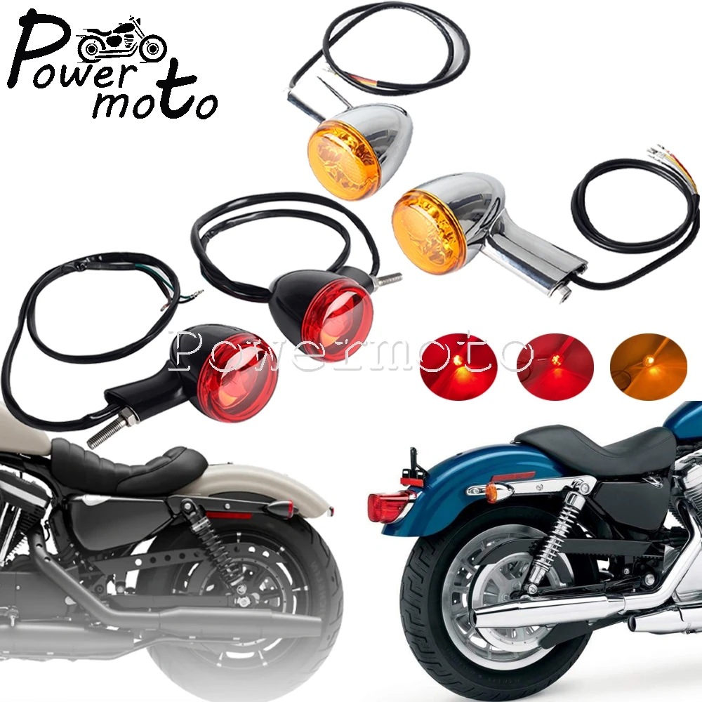 

Motorcycle Rear Blinker Brake LED Turn Signal Light Indicator Running Lamp For Harley Sportster XL883 XL1200 XL 883 1200 1992-Up