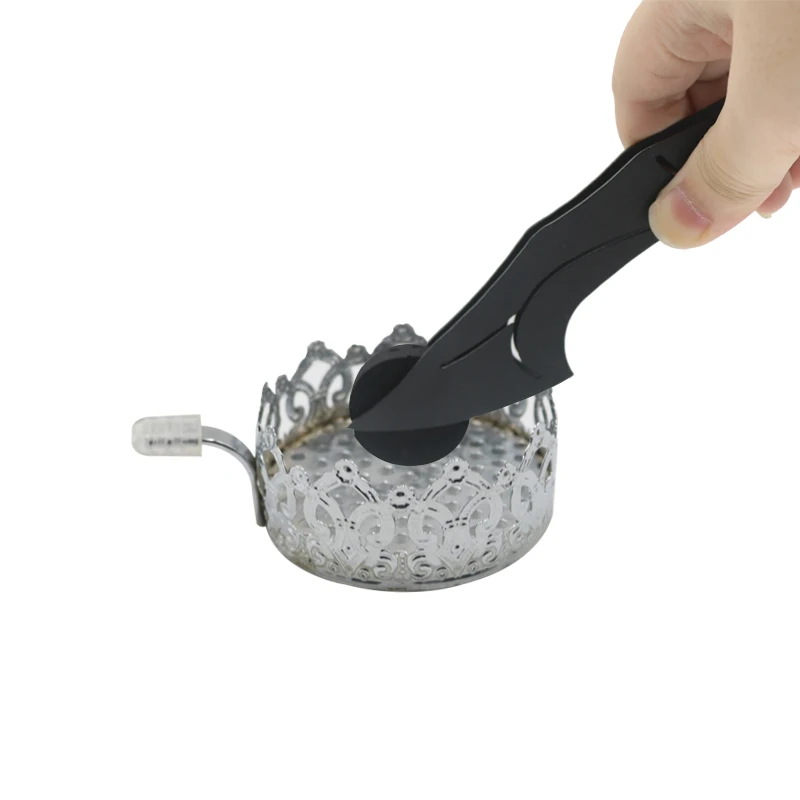 Stainless Steel Hookah Tongs Charcoal Clip Tong Shishia Accessories Tweezers Chicha Narguile Silver Black