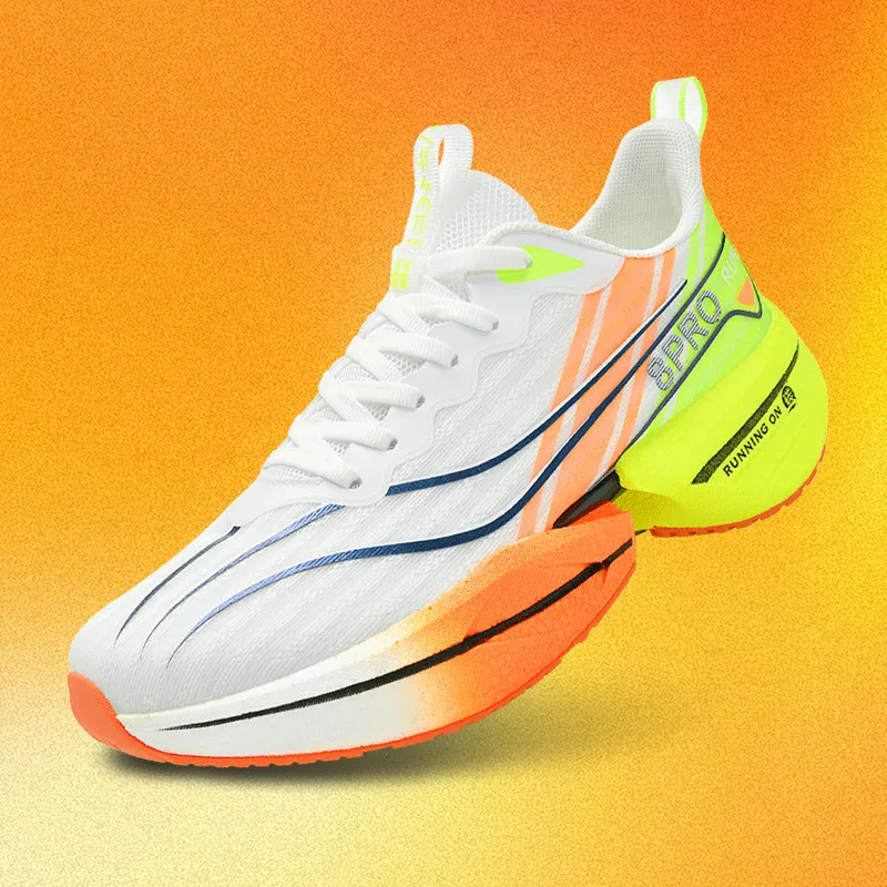 New Men's Carbon Plate Sneakers Outdoor Soft Sole Mesh Sports Shoes Running Shoes Light Anti-Slip Casual Couple Tennis Shoes