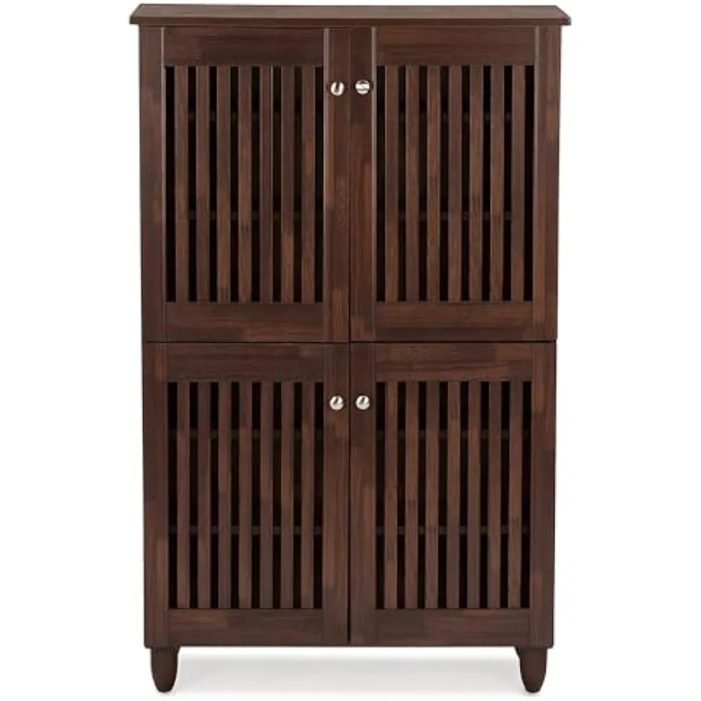 Studio Fernanda 4-Door Shoe Storage Cabinet, Brown (118-6512-HiT)