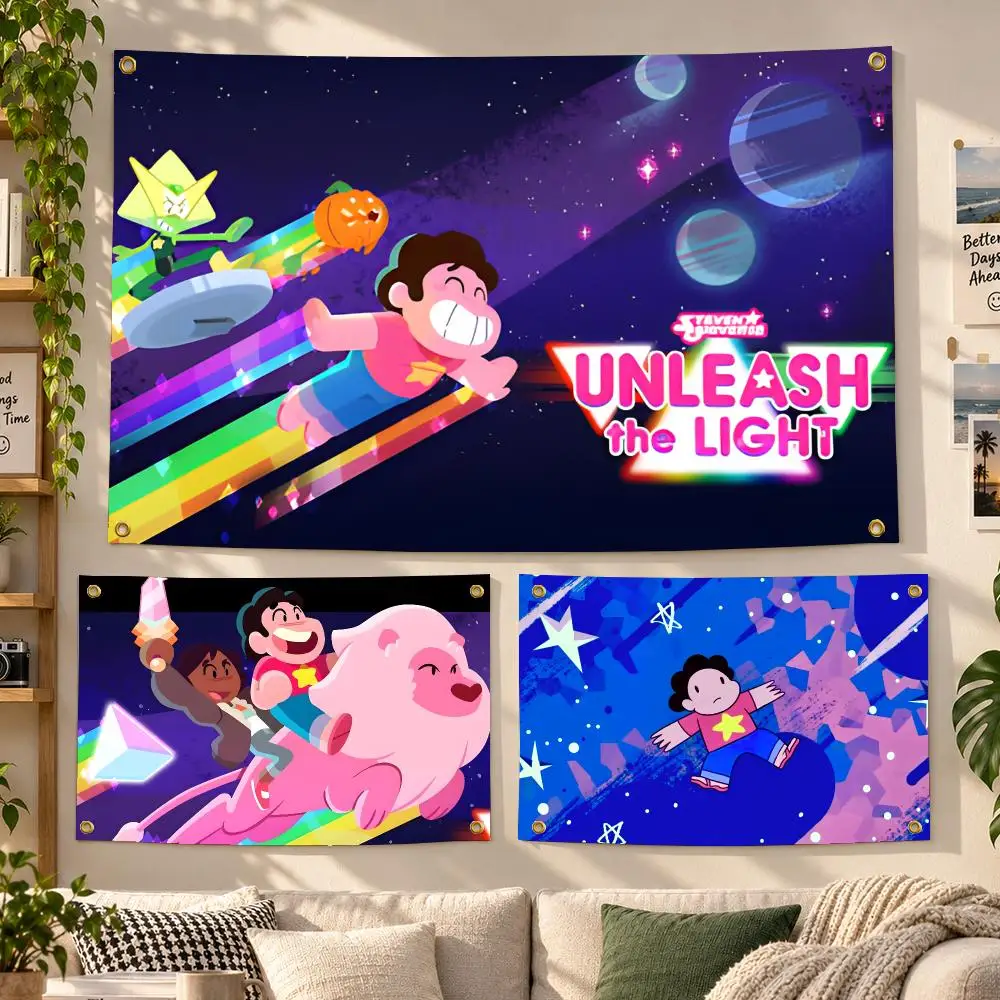 Cartoon Steven Universe Fantasy Flags Personalized Banner Flag Room Dorm Camping Picnic Garage Bar Outdoor Wall Decor