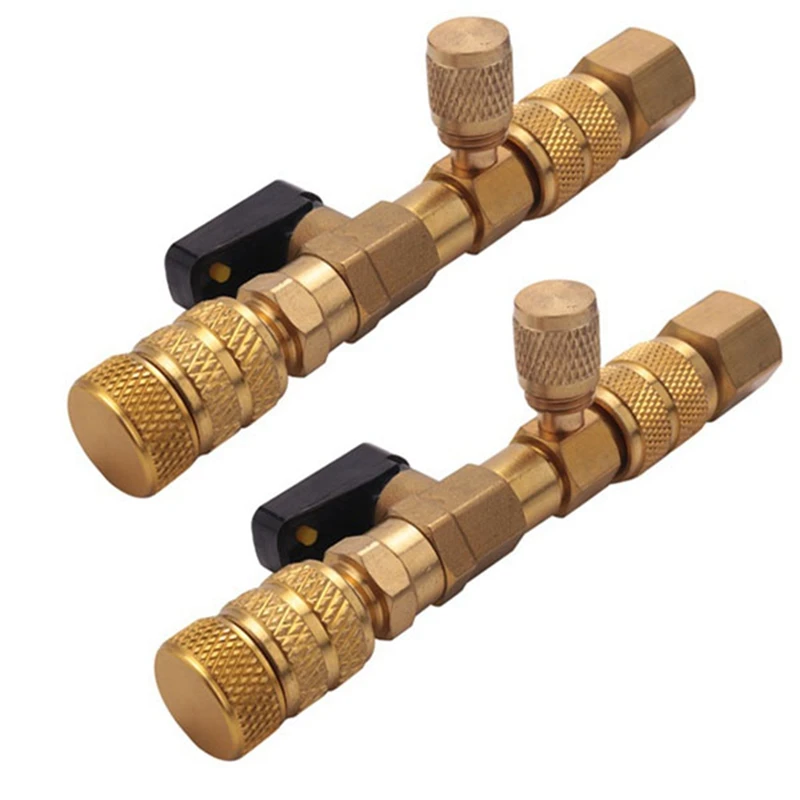 

2 Sets SAE Port HVAC Valve Core Removal Installer Tool Gold Copper (No Gas Loss)