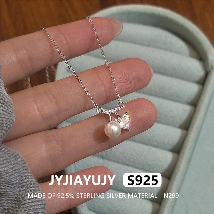 

JYJIAYUJY 100% цельное оригинальное ожерелье из стерлингового серебра S925, инкрустированное вишневым жемчугом в виде ракушки для женщин, ювелирные изделия, подарок, использование N299
