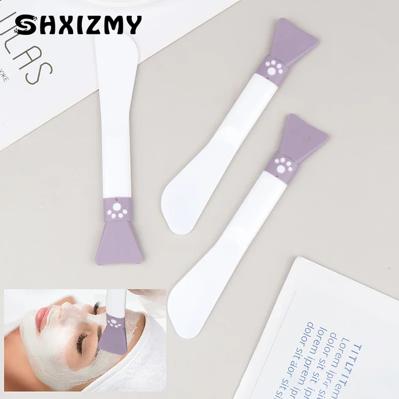 1pcs Cat Claw Silicone Mask Brushmakeup Beauty Brush Double-Headed Mask Stick Adjustment Stick Soft Facial Mask Face Care Tool