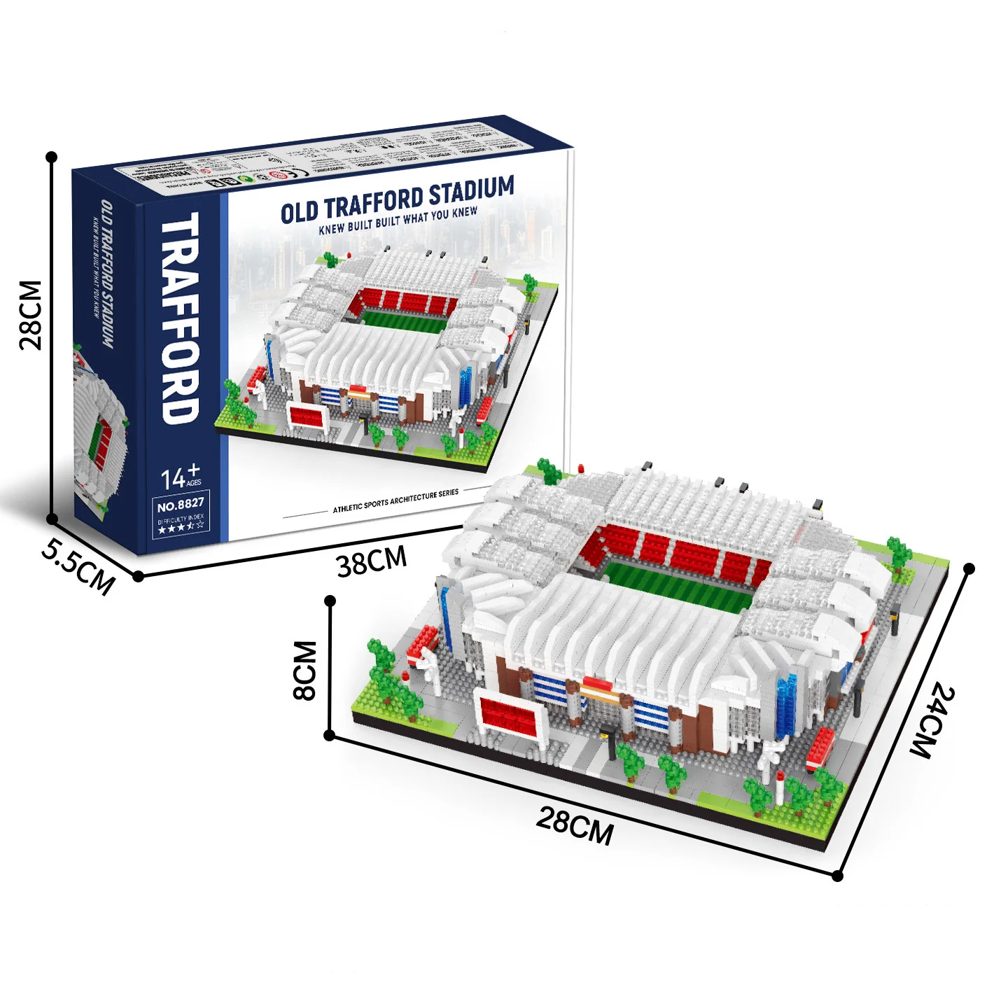 Football Stadium DIY Building Blocks Set Soccer Mini Bricks Model Architectural Building for Adults Football Field Theme Gift