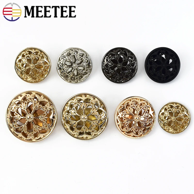 10/20pcs Metall hohl Blumen knopf für Kleidung dekorative Schnalle Mantel Jacke Anzug Hemd Reparatur Nähen Kurzwaren Zubehör