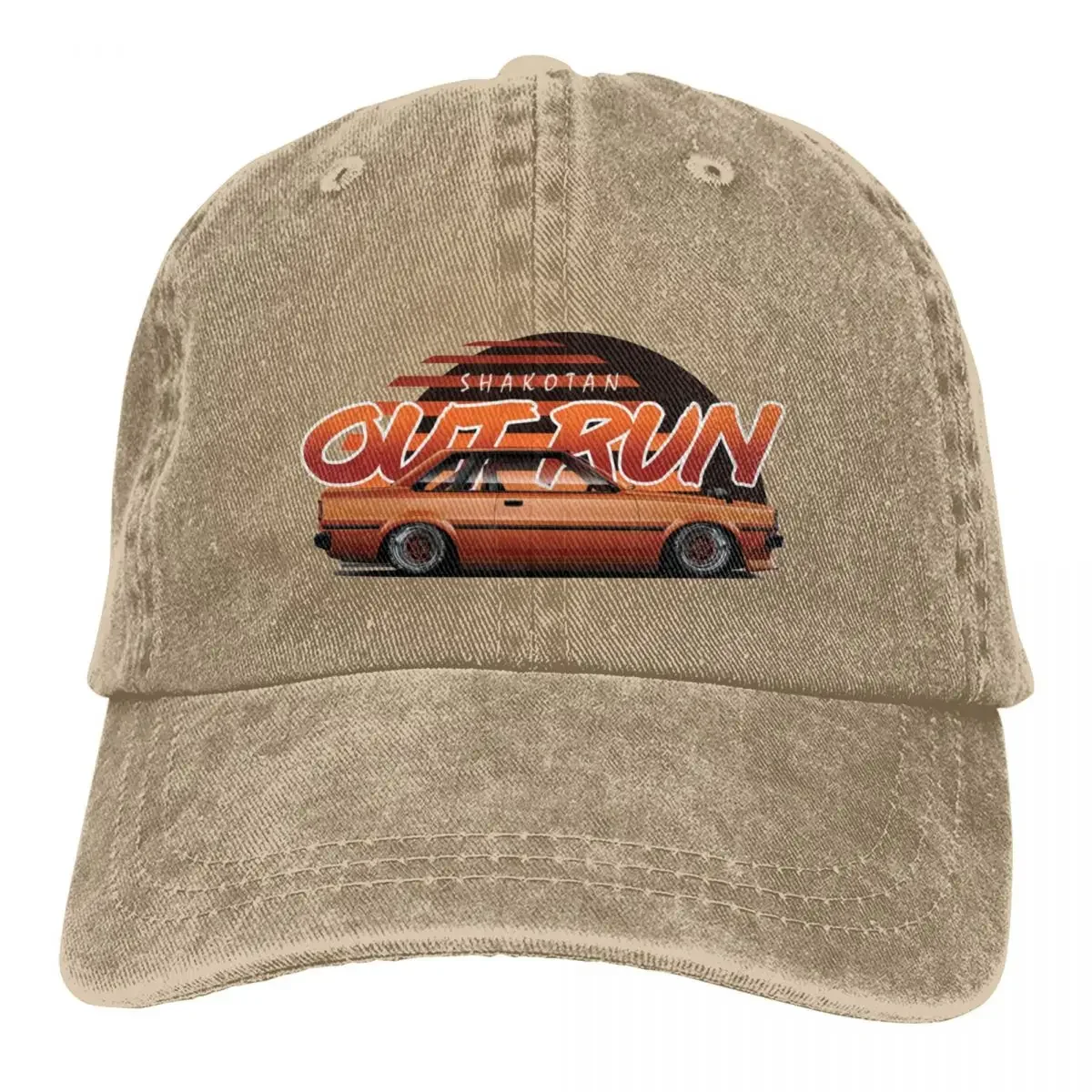 Vintage Shakotan Out Run Baseball Cap Men Women Distressed Denim Sun Cap Video Game Outdoor Workouts Hats Cap