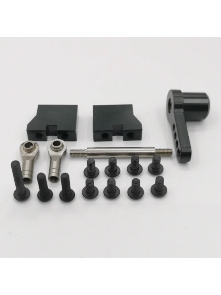 1 conjunto de haste de ligação de metal de simulação preta para 1/14 tamiya para iveco peças diy dedicadas