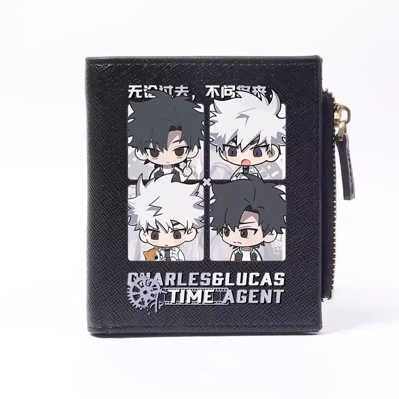 Agentka czasu Anime składany portfel Link do uroczej torebki na monety Cheng Xiaoshi Lu Guang Cosplay męskie kobiety krótki portfel z kreskówek