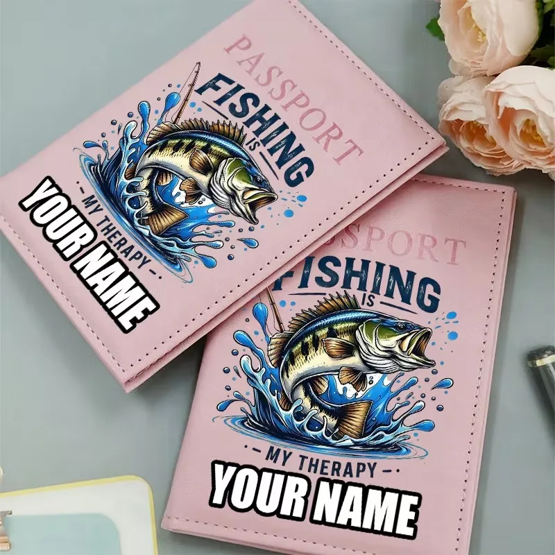 Personalized Custom Passport Bag Fishing Is My Relax Custom Pattern Passport Cover with Custom Name for Fishing Lovers