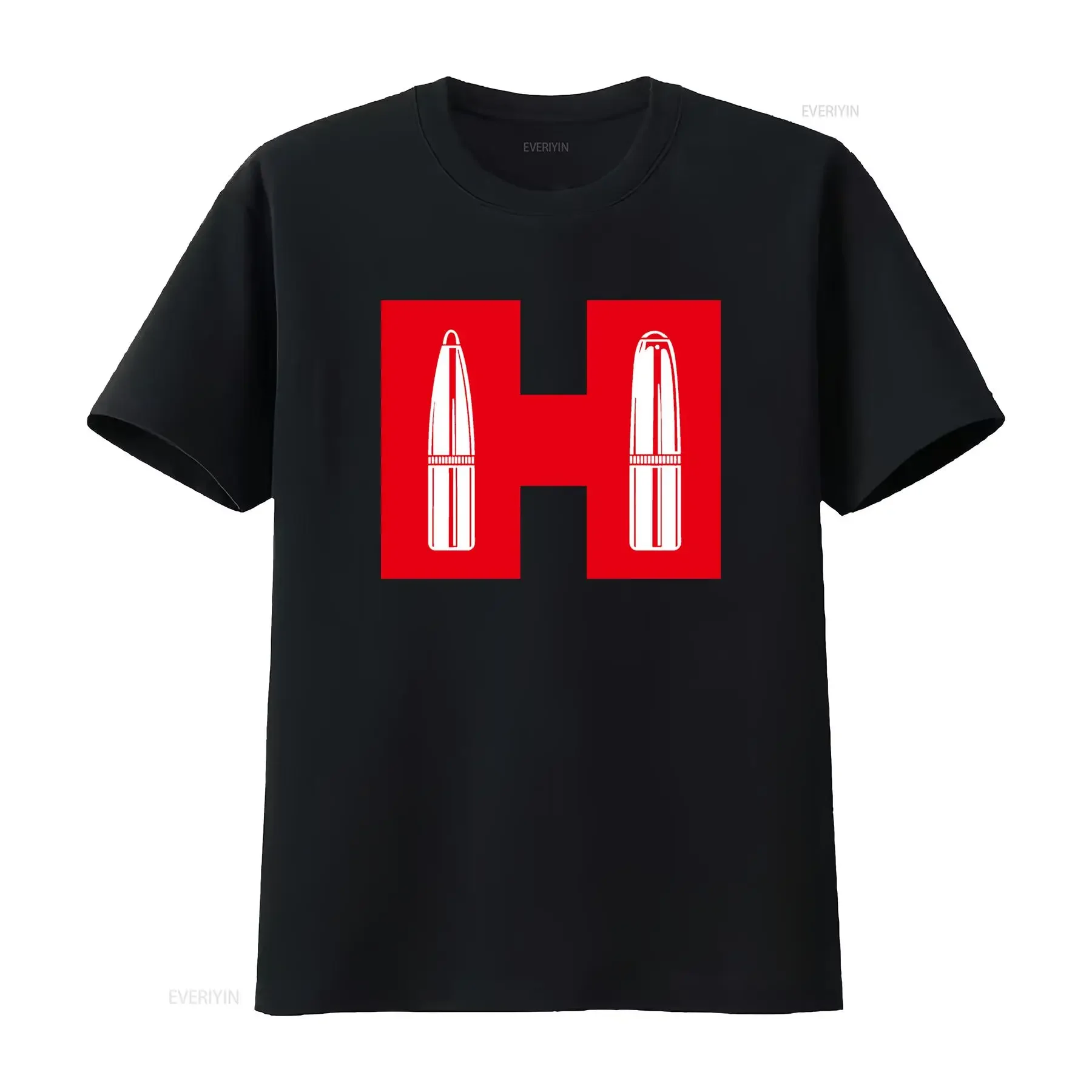 Hornady Guns Firearms Bullet Pattern Men's Black T Shirt Size S 5XL vintage Washed Casual Comfortable streetwear homme
