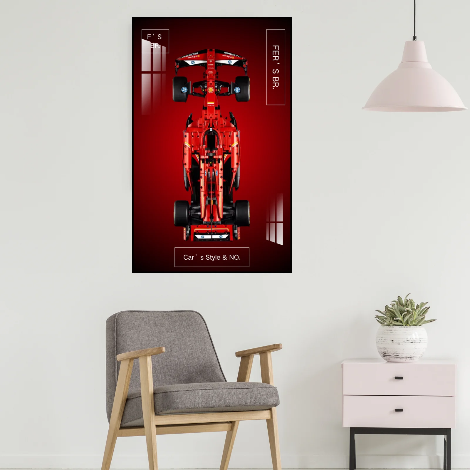 LEGO 42207 SF-24 Display Wallboard, Wall Mount Collectible Car Display, Home Office Decor, Aluminum Frame (Wallboard Only)