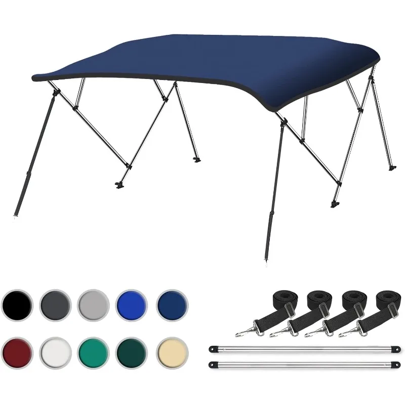 

Naviskin 3 Bow 6'L x 46" H x 79"-84" W Top Cover Includes Mounting Hardwares,Storage Boot with 1 Inch Aluminum Frame Navy Blue